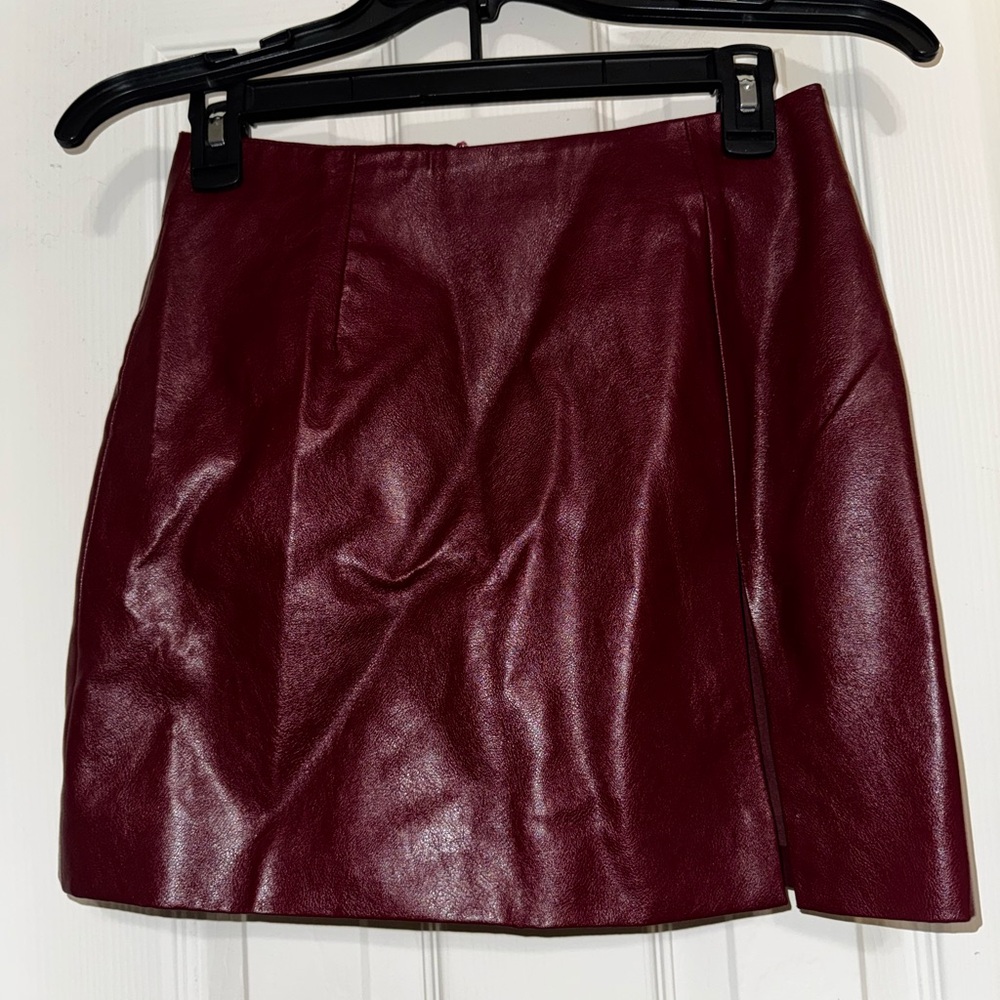 Forever 21 Deep Red Leather Pencil Skirt